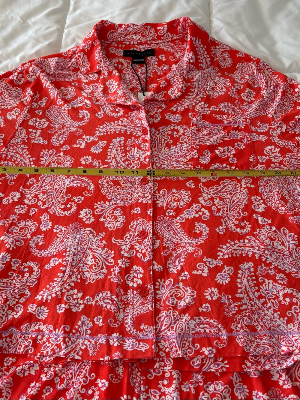 Soft pajama short set orange paisley print L NWT - Picture 5 of 7